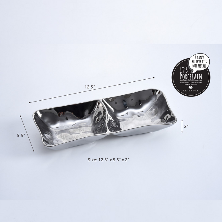 2 Section Silver Serveware