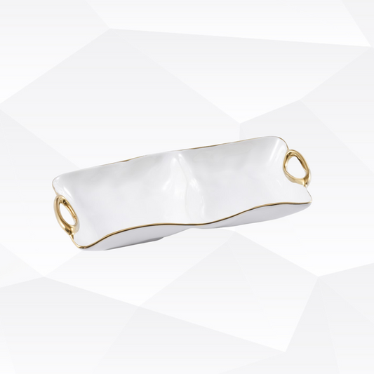 2 Section Server Gold Rim