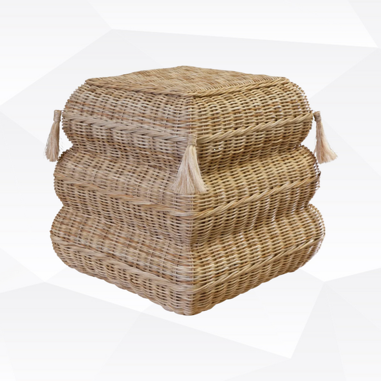 Wicker Tassel Stool
