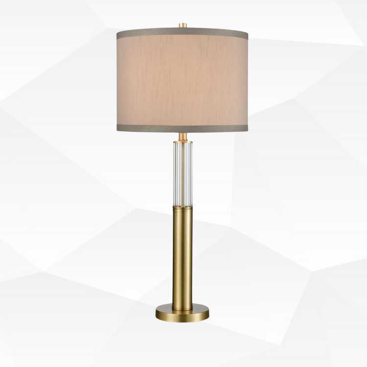 Tall Gold and Crystal Lamp