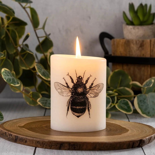 Bee Pillar Candle