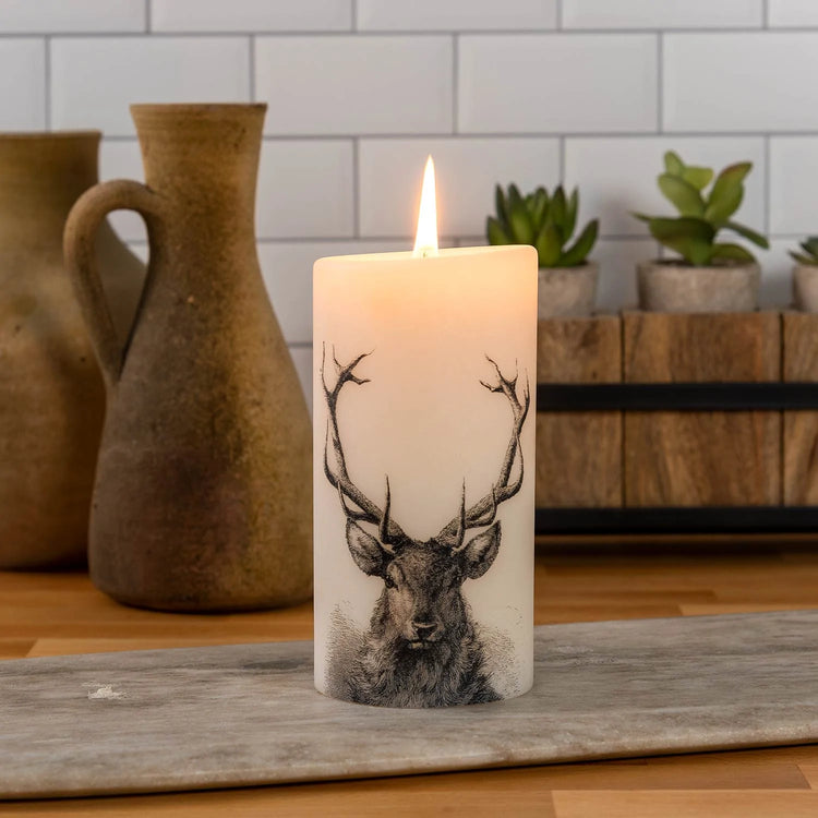 Stag Pillar Candle