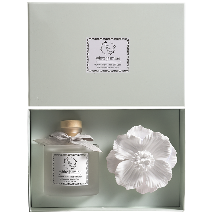 White Jasmine-Green Diffuser Set