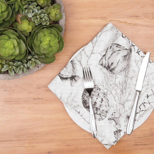 Sea You Later Grey Reversible Napkin Set 4