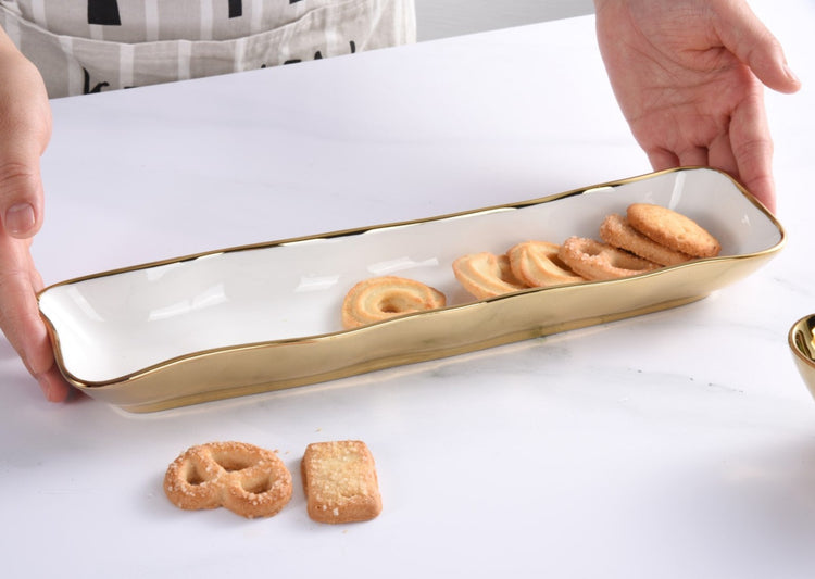 Cracker Tray Gold Rim