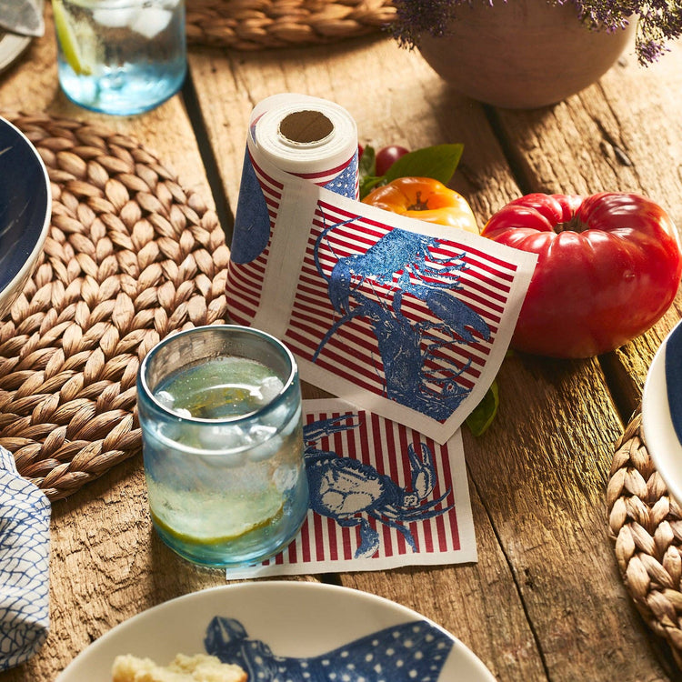 Seaside Stripes Cocktail Napkin Roll: Single