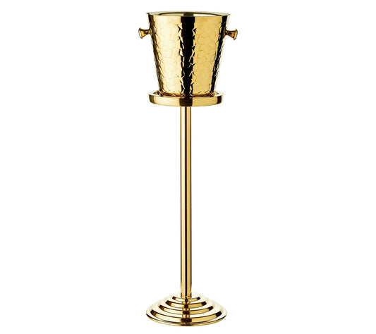 Gold Crocodile Hammered Champagne Bucket & Stand