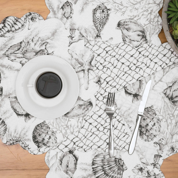 Sea You Later Grey Reversible Napkin Set 4