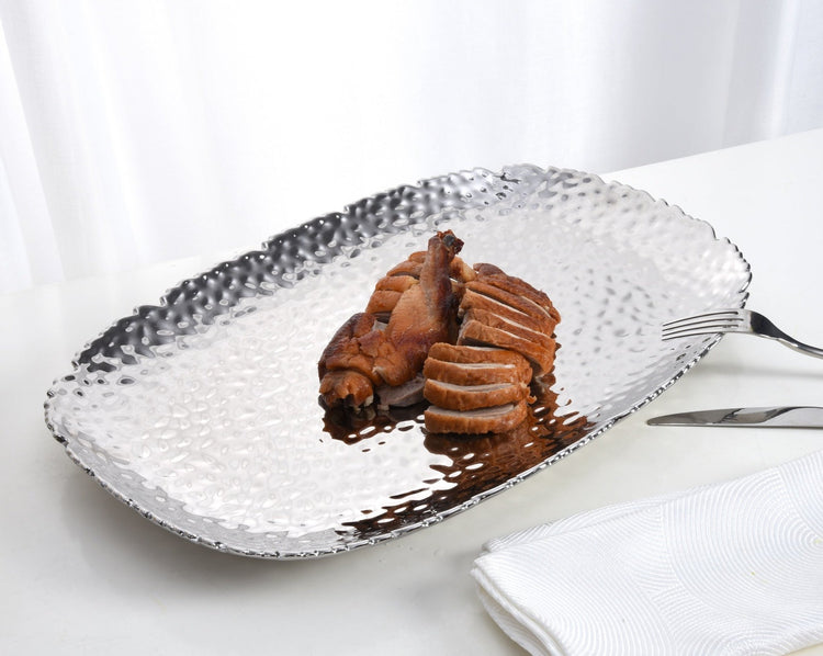 Extra Large Serving Platter Silver Finish