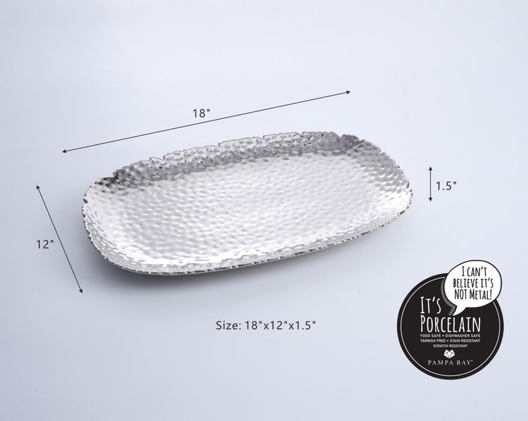 Extra Large Serving Platter Silver Finish