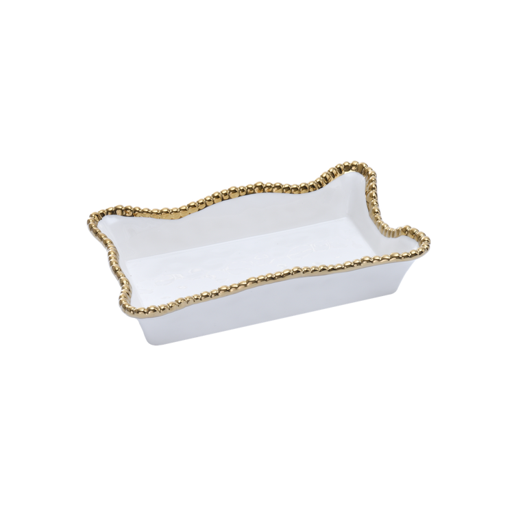 Dinner Napkin / Guest Towel Holder Gold Rim