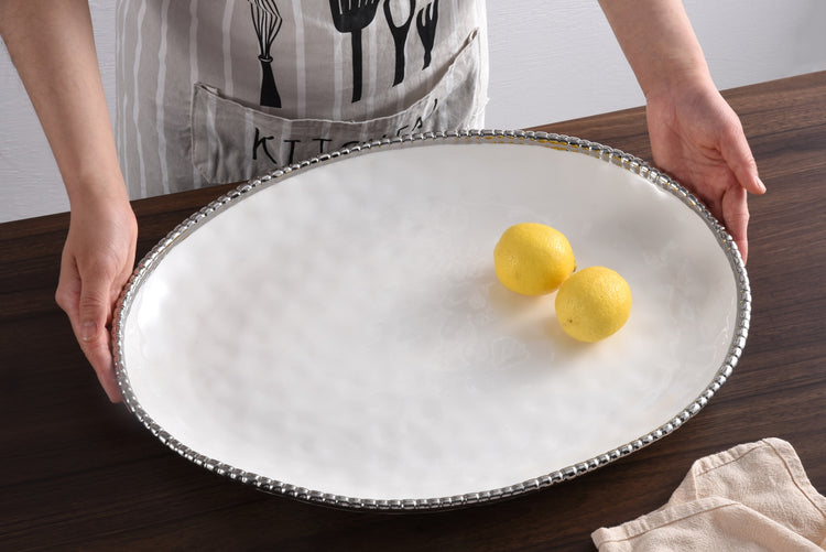 Gleaming White Oval Platter18"