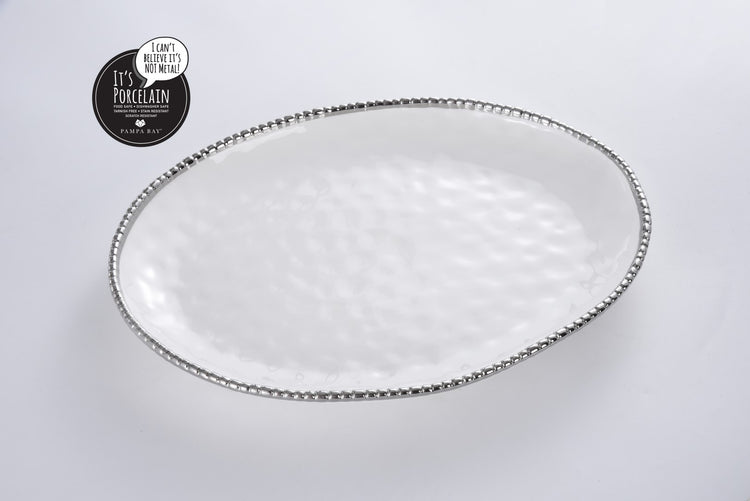 Gleaming White Oval Platter18"