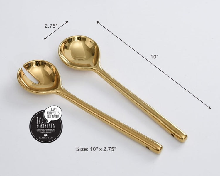 Salad Servers Gold  10"