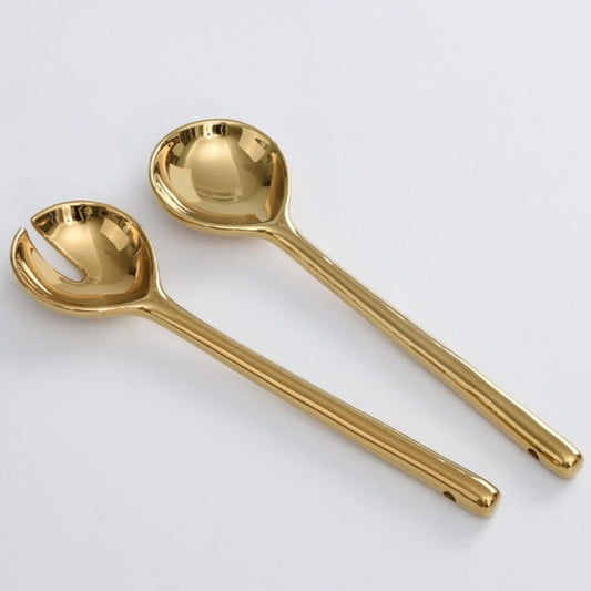 Salad Servers Gold  10"