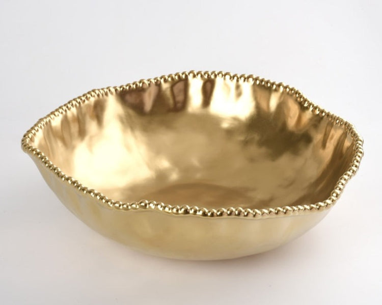 Oversized Serving Bowl Gold Rim