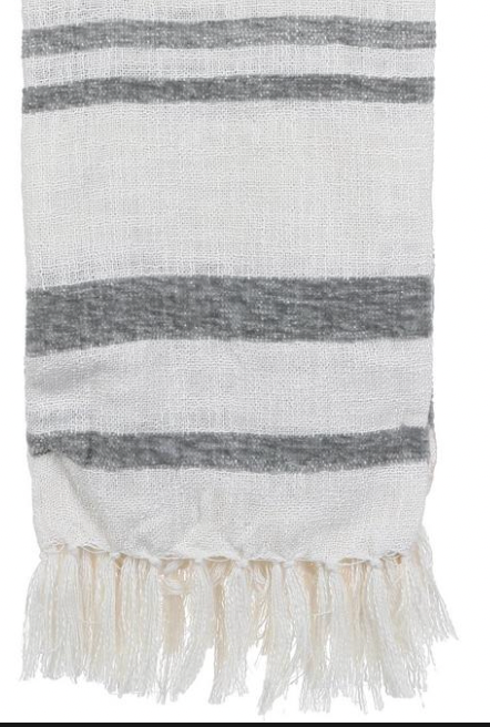 Ivory & Gray Throw /Lightweight