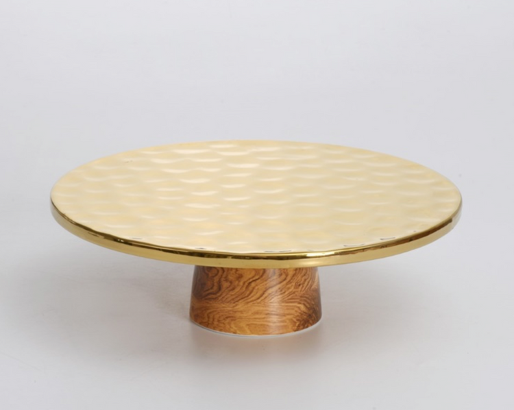 Hammered Gold Cake Stand