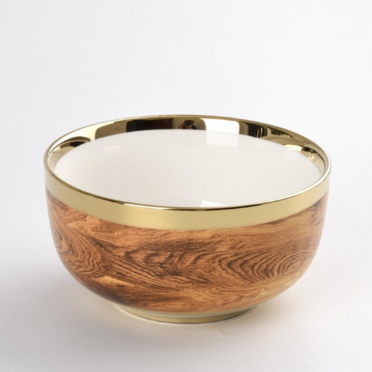 Medium Wood Grain & Gold Titanium Bowl