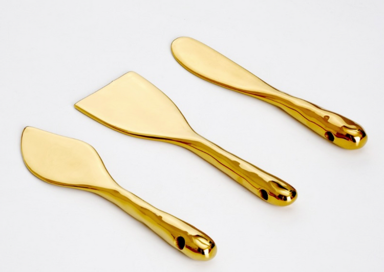 G-Knife Gold Titanium Cheese Knives