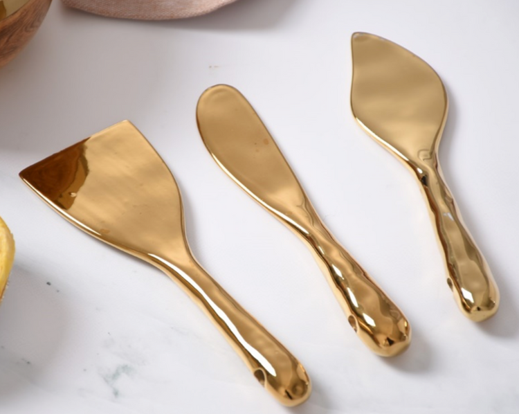 G-Knife Gold Titanium Cheese Knives