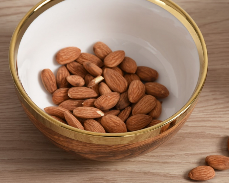 Small Wood Grain & Gold Titanium Bowl