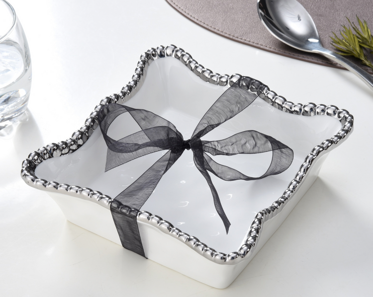 White/Silver Cocktail Napkin Holder