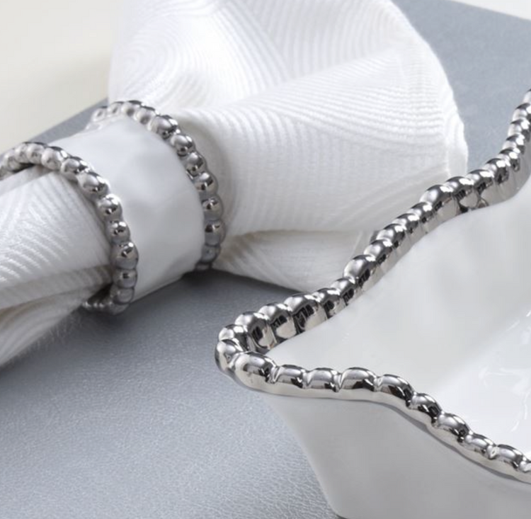 White/Silver Cocktail Napkin Holder