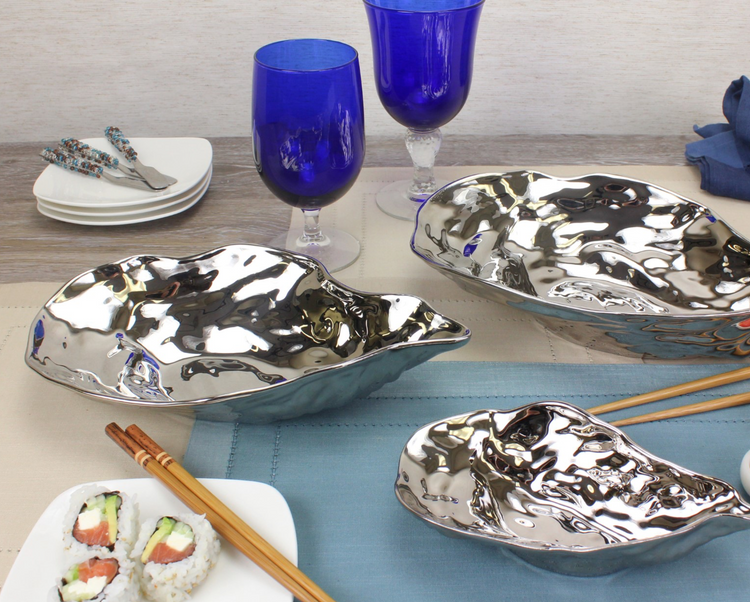 Medium Silver Oyster Bowl