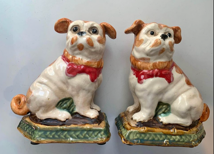 Vintage Staffordshire Pugs