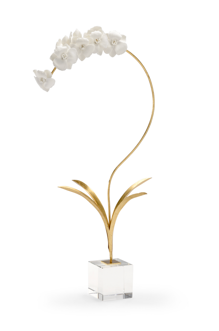 Large Porcelain Orchid/Block Crystal Stand (Copy) (Copy)
