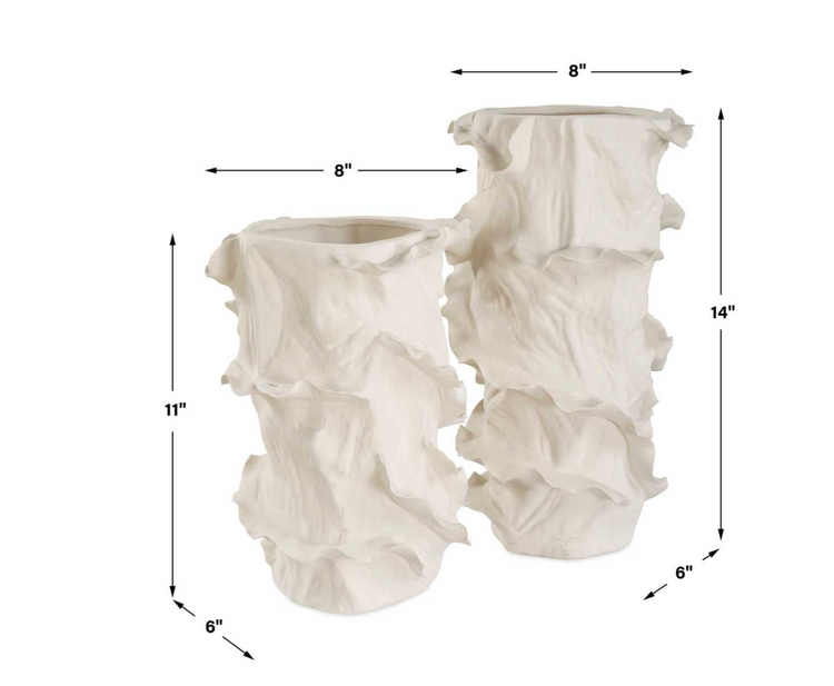 Cascade Blanc Vases/Set 2