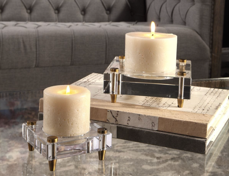 Atelier Crystal Society Pillar Candle Holders Set 2