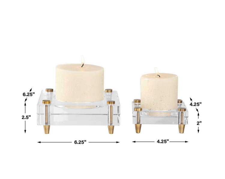 Atelier Crystal Society Pillar Candle Holders Set 2