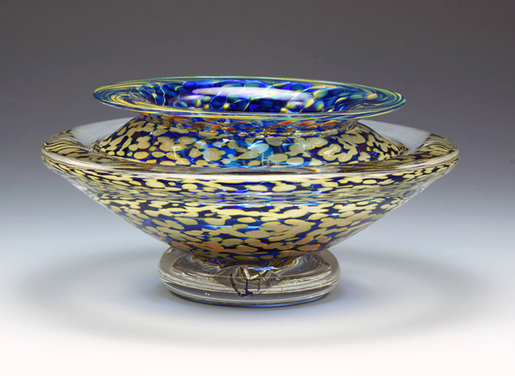 (M) Bleu Mirage Jardin Bowl