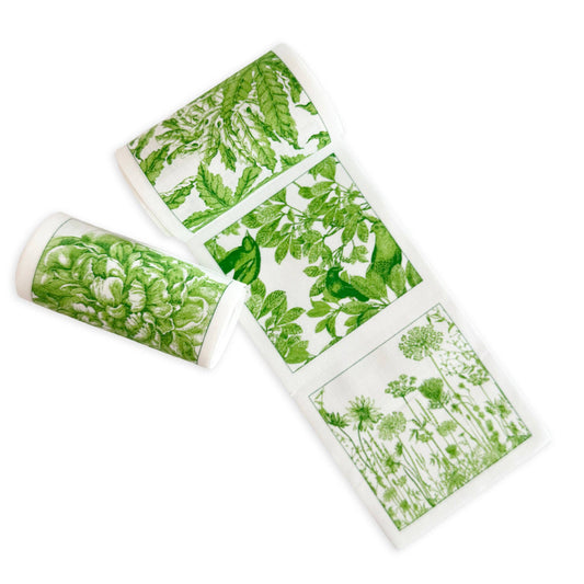 Botanicals Verde Cocktail Napkin Roll: Single