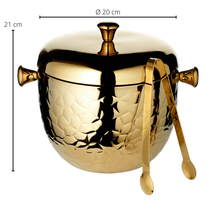 Crocodile Ice Bucket/Gold Finish