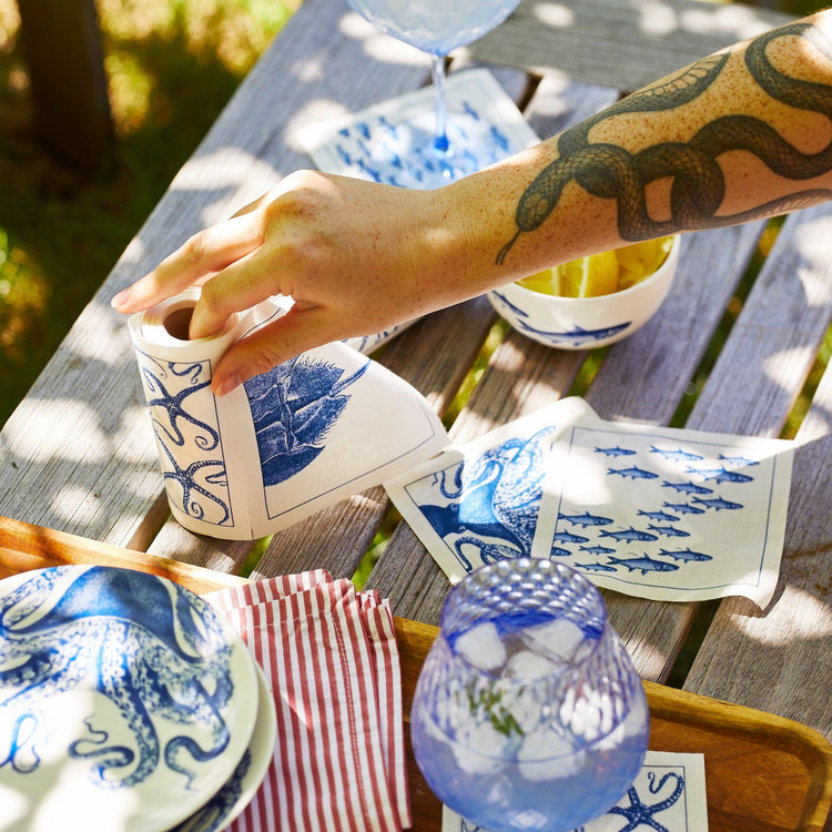 Coastal Cocktail Napkin Roll: Single