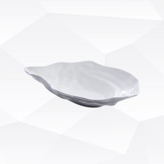 Medium White/Silver Oyster Bowl