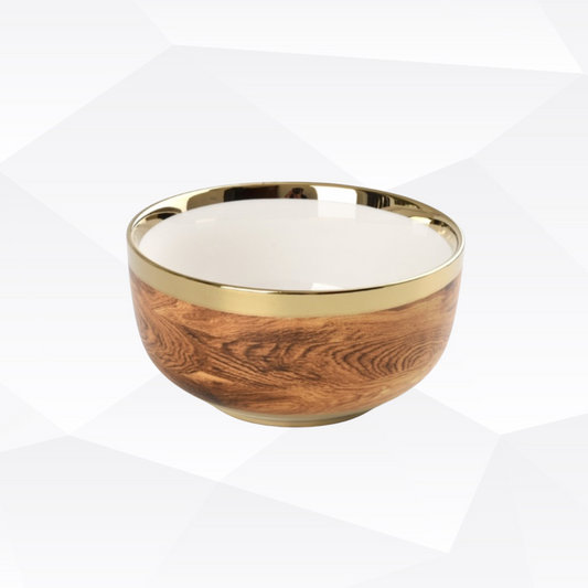 Medium Wood Grain & Gold Titanium Bowl