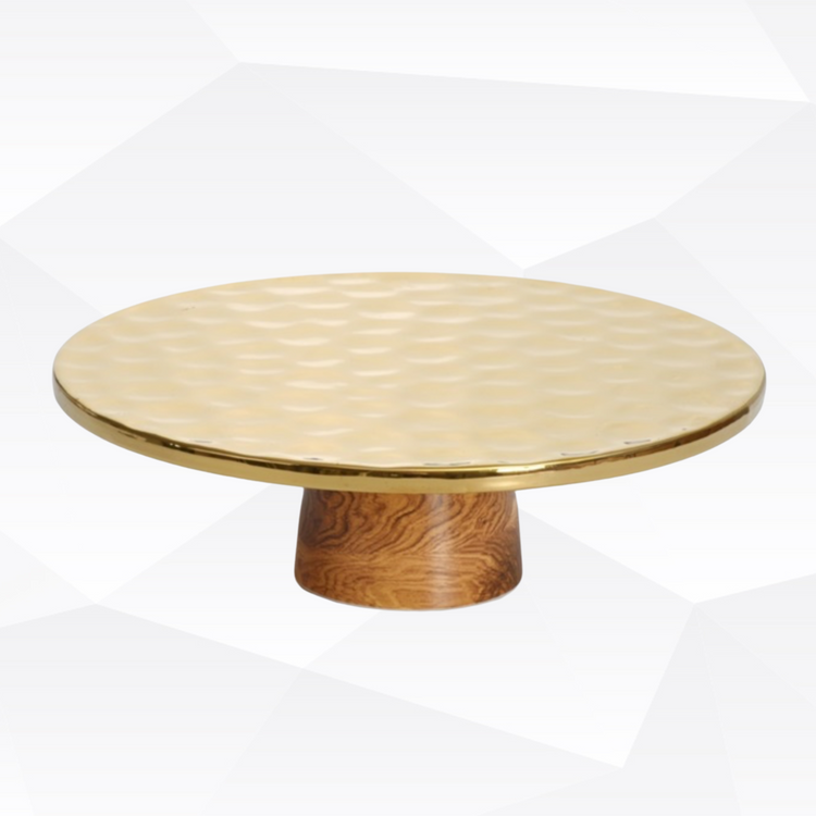 Hammered Gold Cake Stand