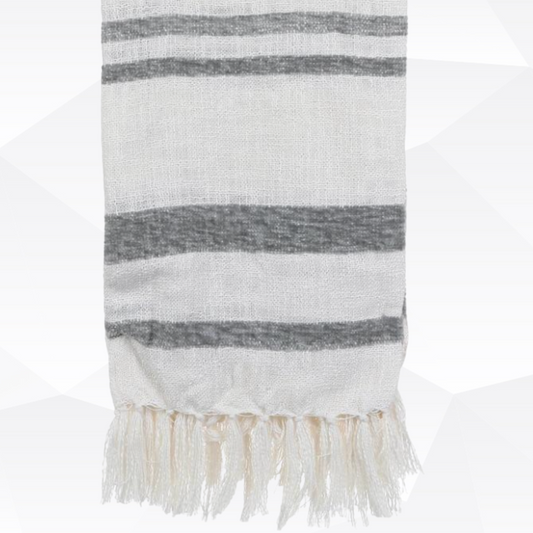 Ivory & Gray Throw /Lightweight