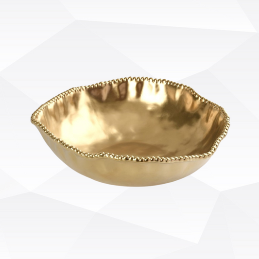 Oversized Serving Bowl Gold Rim