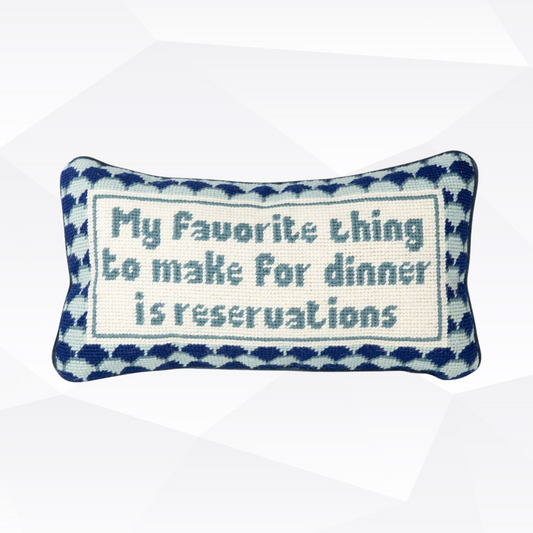 Reservations Needlepoint Pillow