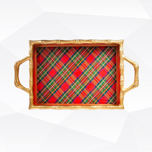 Royal Tartan Enameled Chang Mai Tray 10x14: Multi-Color