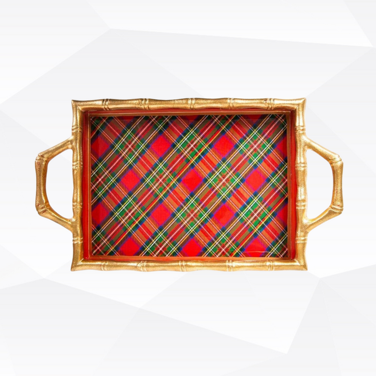 Royal Tartan Enameled Chang Mai Tray 10x14: Multi-Color