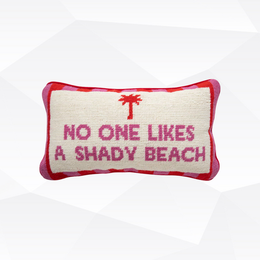 Shady Beach Needlepoint Pillow