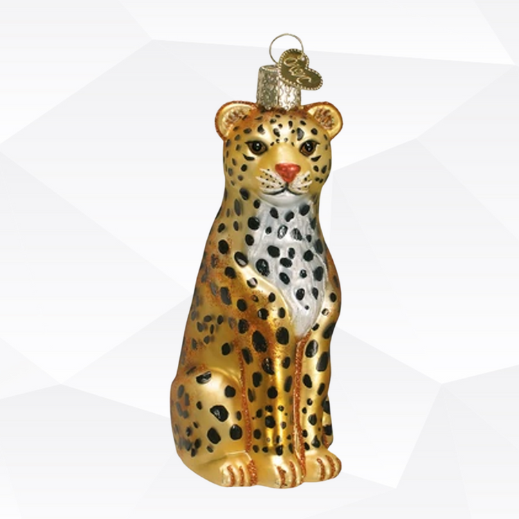 Leopard Glass Ornament