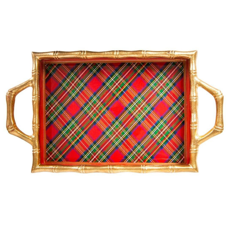 Royal Tartan Enameled Chang Mai Tray 10x14: Multi-Color