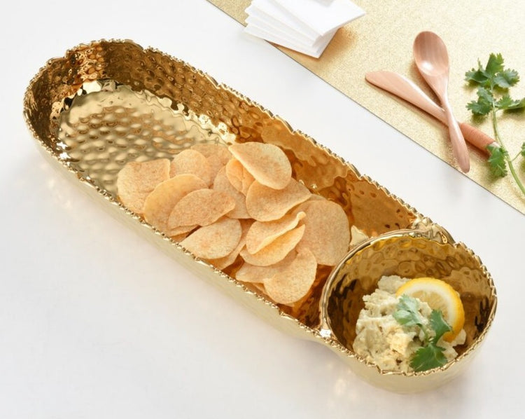 Chip & Dip Server Gold Finish